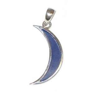  Sterling Silver Lapis Crescent Moon 