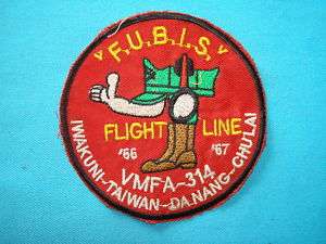 VIETNAM WAR PATCH, US VMFA 314 FLIGHT LINE F.U.B.I.S  