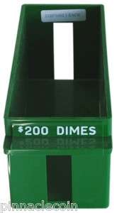 DIME ROLL LARGE CAPACITY COIN TRAY, GREEN IN COLOR  