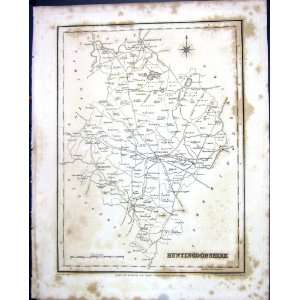   Antique Map C1850 Huntingdonshire England Peterborough