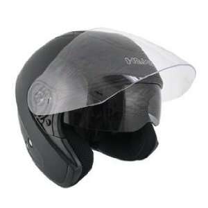 Hawk Flat Black Dual Visor Open Face Motorcycle Helmet Sz S  