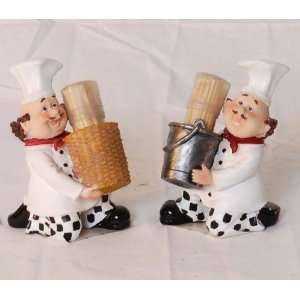  Happy chefs figurines 2pc tootpick Chef Holder Kitchen 