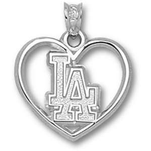 com Los Angeles Dodgers LA Heart Pendant   Sterling Silver Jewelry 
