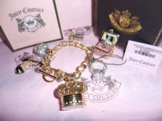 Juicy Couture Charmed Bracelet Gold Plated Watch NWT $495 RARE 6 