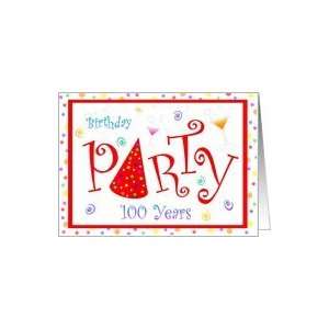  Fun Bubbly Birthday Party 100 Years Old Invitation Card 