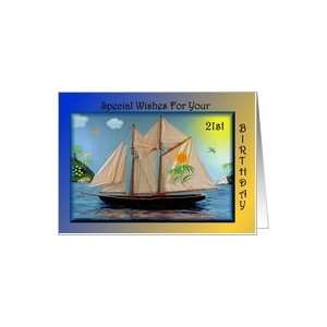  Birthday   21st / Sail Boat Card Toys & Games