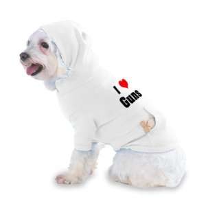  I Love/Heart Guns Hooded (Hoody) T Shirt with pocket for 