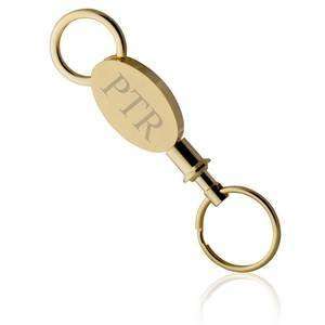  Personalized Gold Valet Oval Key Ring 