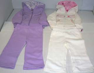 Pack ~ Baby Girls 2Pc Track Suits, Sz 18 Months  New  