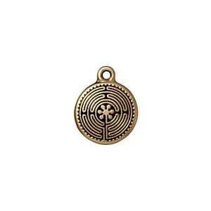   Antique Gold (plated) Labyrinth Charm 16x20mm Charms