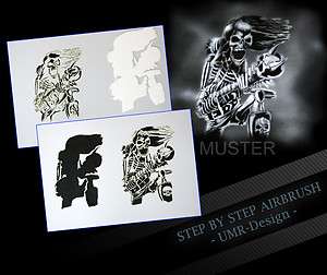 Airbrush Stencil Template 3 Steps AS 085 M Size 5,11 x 3,95  