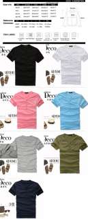 Mens Multi Button Design Slim Fit Cotton T Shirt Tops 7color Asia M 