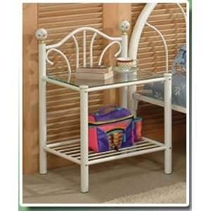  White Metal Nightstand Bedside Table