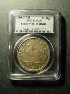 Brunswick Wolfenbuttel 2/3 Taler 1701 PCGS AU50 COIN  