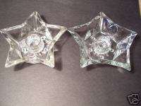 Vintage Glass Candlestick Holders Star Shaped Collectib  