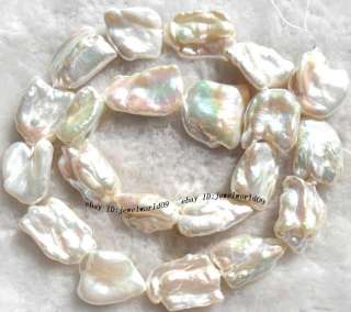 15 20mm White Freshwater Pearl Freeform Beads 15  