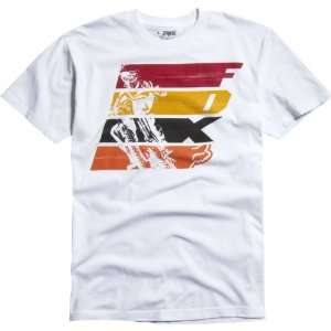 Fox Racing Strip Mens Short Sleeve Sports Wear T Shirt/Tee   White 