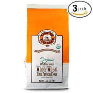 Giustos Stone Ground Whole Wheat Flour, 5 Pounds (Pack of 3)  
