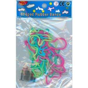  Traffic Shaped Tie Dye Rubber Band Bracelets, One Dozen 