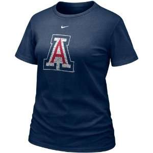   Wildcats Ladies Navy Blue Frackle Blended T shirt