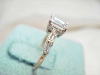   GOLD .90CTTW EMERALD CUT DIAMOND SOLITAIRE ENGAGEMENT RING  