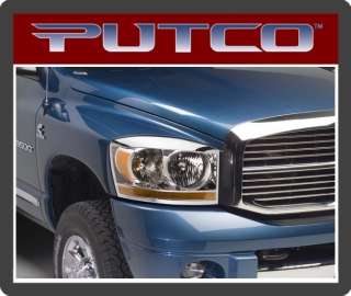 402232 Putco Chrome Headlight Overlay Rings Dodge Ram 010536402322 