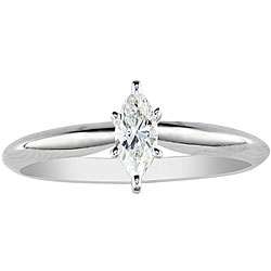 14k Gold 1/2ct TDW Marquise Diamond Engagement Ring (I J, I1 
