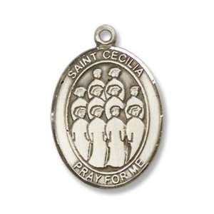  Sterling Silver St. Cecilia Sports Choir Medal Pendant 