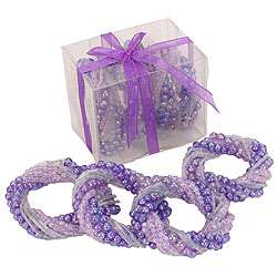 Acrylic Bead Purple Napkin Rings (Set of 8)  