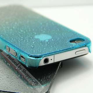 LIGHT BLUE Water Drop Hard Plastic CASE COVER IPHONE4  