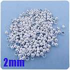 2000 Silver Spacer Plated Crimps Findings Bead 2mm P005