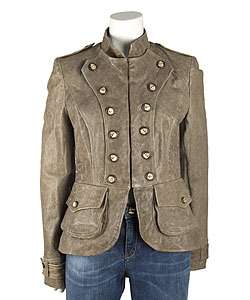   & Gabbana Distressed Leather Military style Jacket  