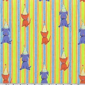  45 Wide Circus Party Animal Stripe Orange Fabric By The 