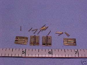 Brass Butt Hinges   (4)   Dollhouse Miniature  
