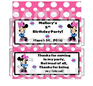 MINNIE MOUSE PINK candy bar wrappers BIRTHDAY PARTY  