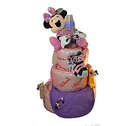 Giggles and Grins Pink Minnie Mouse Diaper Cake  