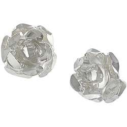 Sterling Silver Rose Stud Earrings  