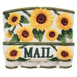 Country Sunflower Collection Wall Hanging Mail and Key Holder 