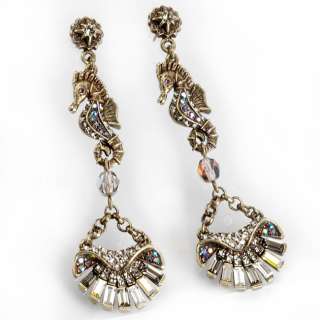 Sweet Romance Art Deco Seahorse Earrings  