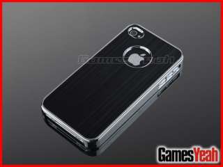 Deluxe Black Aluminum Chrome Hard Case Cover F iPhone ATT Verizon 