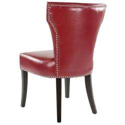Matty Red Leather Nailhead Dining Chairs (Set of 2)  