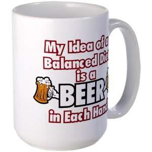  Large Mug Coffee Drink Cup My Idea of a Balanced Diet is a 