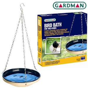 Gardman Frost Resistant Glazed Stone Hanging Bird Bath (A01111)  