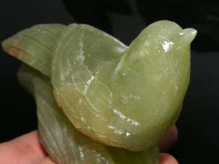 Lemon Jade Carving Bird Crystal Figurine 4.4  