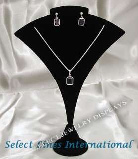 Black Velvet Necklace Earring Jewelry Display 7 H  