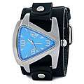 Nemesis Mens Signature Stainless Steel Blue Triangle Watch
