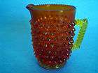Vintage Orange & Yellow Hobnail Glass Miniature Footed 