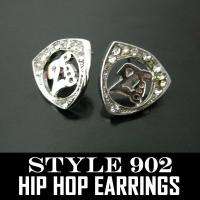 STYLE902 2PAC SHIELD ICED HIP HOP OUT EARRING MEN  