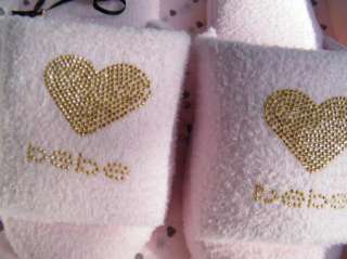 BEBE slippers SHOES sandals heart gold pink soft  