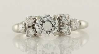   Gold 1ct Round Brilliant Cut Diamond Engagement Ring Size 4.75  